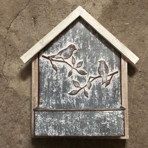 Tin bird wall decor